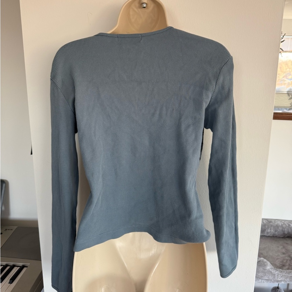 re:named Ribbed Blue Top - Picture 3 of 7